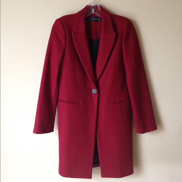 Zara Jackets & Blazers - Zara burgundy/wine coat.